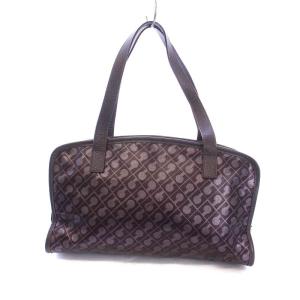 GHERARDINI ソフティ softy ハンドバッグ ミニボストン ロゴ 総柄 ナイロン ダークパープル 紫 GY18
