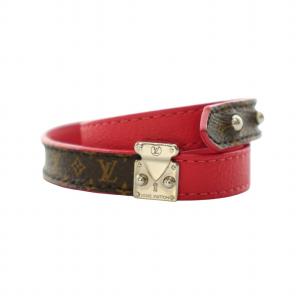 LOUIS VUITTON ブラスレ ロックイット モノグラム ブレスレット アクセサリー キャンバス  レザー ロゴ シルバー金具 赤 レッド M6040F