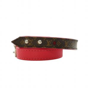 LOUIS VUITTON ブラスレ ロックイット モノグラム ブレスレット アクセサリー キャンバス  レザー ロゴ シルバー金具 赤 レッド M6040F