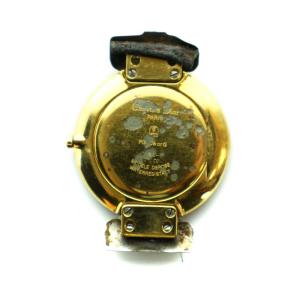 Christian Dior Plaque or G バギラ 腕時計 ウォッチ フェイスのみ クォーツ ラインストーン 黒文字盤 ゴールドカラー 金色 GY18