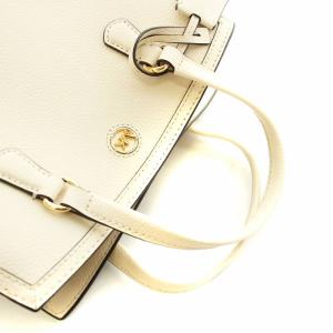 MICHAEL KORS シャンタル メッセンジャー スモール ハンドバッグ ゴールド金具 ペプルドレザー ロゴ アイボリー ライトクリーム 30F2G7CM1T