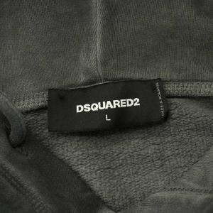 DSQUARED2 スウェット パーカー フーディ プルオーバー ビッグロゴ 裏起毛 L グレー S71GU0318 GY18