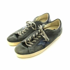 GOLDEN GOOSE スーパースター ローカットスニーカー シューズ 靴 ロゴ スエード 45 29-29.5cm 紺 ネイビー GY18
