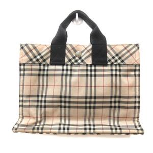 BURBERRY BLUE LABEL ハンドバッグ ノバチェック ベージュ 黒 ブラック 赤 レッド