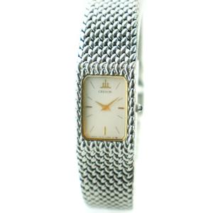 ジャンク品 クレドール CREDOR 腕時計 ウォッチ スクエア クォーツ SS 白文字盤 シルバー色 2F70-5340