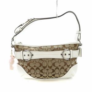 ハンドバッグ シグネチャー キャンバス レザー ロゴ 茶 ブラウン GY18