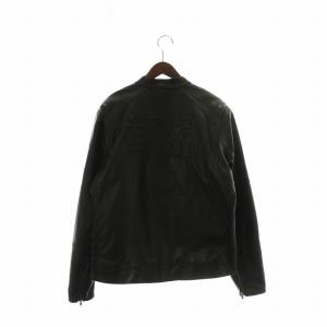 HARLEY DAVIDSON シングル ライダース ジャケット 革ジャン レザー アウター 背面ロゴ 裏地メッシュ ジップアップ L 黒 ブラック 97040-08VM