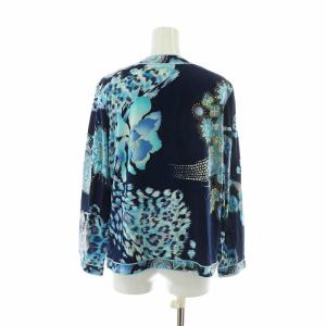 LEONARD カーディガン 花柄 LL ネイビー ブルー