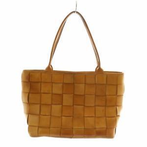 BREE トートバッグ ハンド レザー 編み込み マグネット ロゴ 茶色 ブラウン