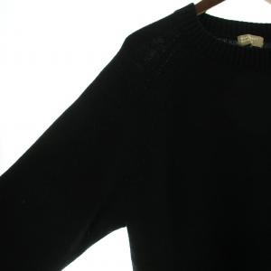 MARGARET HOWELL ニット セーター 長袖 ウール ロゴ L 黒 ブラック GY18