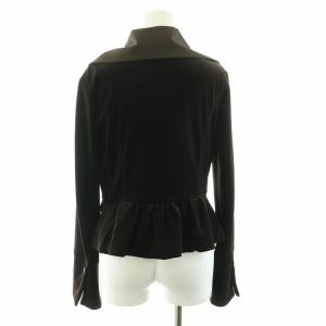 FOXEY NEW YORK ベロアジャケット テーラードジャケット ギャザー 40 M 茶 ブラウン GY11