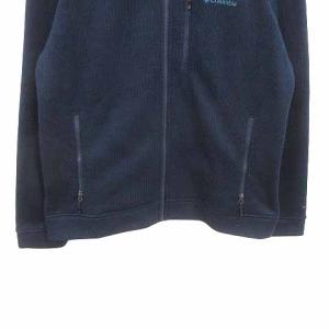 Columbia ニットジャケット ジップアップ 裏ボア 長袖 L 紺 ネイビー