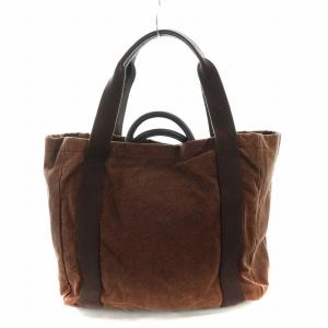 DOLCE&GABBANA トートバッグ ショルダー ダック地 裏地ヒョウ柄 ロゴ 茶 ブラウン GY18 /MQ