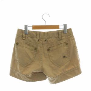 BURBERRY BLUE LABEL ショートパンツ ハーフパンツ ロゴボタン ロゴ 刺繍 ジップフライ 36 S ベージュ