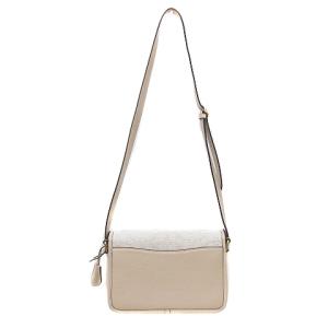 COACH ショルダーバッグ シグネチャー ジャガード レザー 白 アイボリー