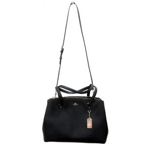 COACH 2wayバッグ ハンド ショルダー レザー ロゴ 黒 ブラック