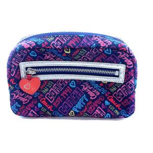 COACH ポピー POPPY ポーチ 化粧 メイク 総柄 ナイロン 紺 ネイビー