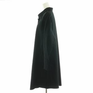 me ISSEY MIYAKE A-POC INSIDE プリーツ シャツ ワンピース ブラウス カーディガン 長袖  ロング 黒 ブラック MI94KJ418