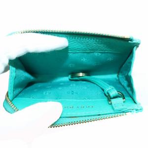 TORY BURCH 小銭入れ コインケース レザー L字ファスナー 裏地総柄 ロゴ ゴールド金具 緑 グリーン