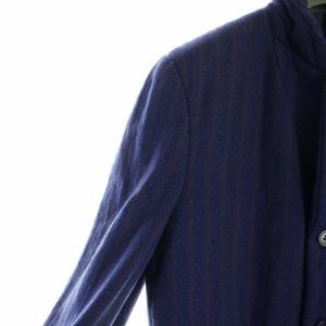 COMME des GARCONS HOMME PLUS AD1999 ヴィンテージ ウールコート ミドル 長袖 総裏地 ストライプ ハンガー付き S 紫 PJ-040525