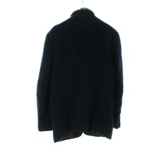COMME des GARCONS HOMME PLUS AD2001 縮絨 ジャケット テーラード ブレザー ウール 長袖 背抜き 裏地チェック S 紺 ネイビー PC-J124