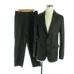 AD2002 シングルスーツ セットアップ 上下 テーラードジャケット パンツ ジップフライ 切りっぱなし加工
