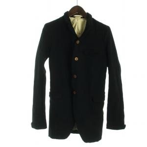 AD2011 PH-J022 燕尾 ジャケット ロング 縮絨 長袖 シングル 総裏地 センターベント XS 黒 ブラック GY18