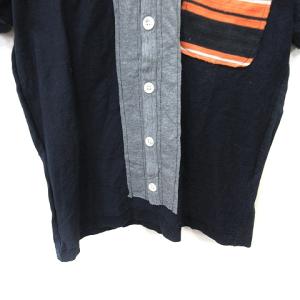 COMME des GARCONS HOMME Tシャツ カットソー 半袖 切替 S 紺 ネイビー グレー PE-T003  /YI GY17