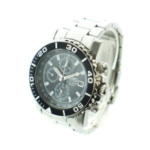 SEIKO ダイバーズ 100M 腕時計 クォーツ クロノグラフ デイト 黒文字盤