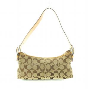 COACH ワンショルダーバッグ キャンバス レザー シグネチャー タッセル ロゴ 茶 ブラウン 6371 GY18