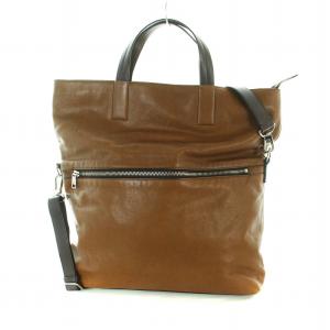 COACH トンプソン フォルドオーバー トートバッグ ショルダー 2WAY レザー ロゴ 茶 ブラウン 71184 GY18