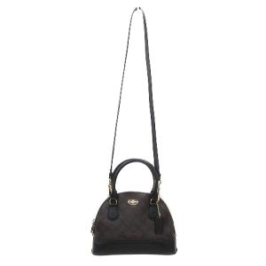 COACH 2wayバッグ ハンド ショルダー レザー シグネチャー 茶 ブラウン