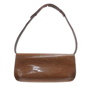 Salvatore Ferragamo ワンショルダーバッグ 木目調 PVC レザー 茶 ブラウン