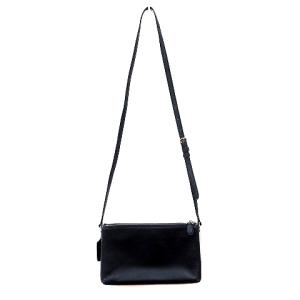 COACH クロスビー ショルダーバッグ レザー ロゴ 紺 ネイビー