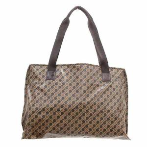 GHERARDINI ソフティ トートバッグ ハンド ナイロン ロゴ 総柄 茶 ブラウン