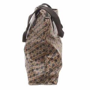 GHERARDINI ソフティ トートバッグ ハンド ナイロン ロゴ 総柄 茶 ブラウン