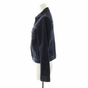 BLUE LABEL CRESTBRIDGE デニムジャケット Gジャン ストレッチ チェック 切替 38 M 紺 ネイビー GY18