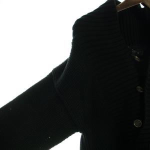 GUCCI ニット セーター ロゴボタン ショールカラー 長袖 M 黒 ブラック GY17