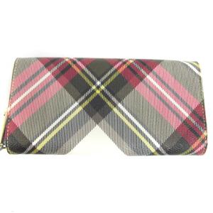 Vivienne Westwood 長財布 PVC チェック柄 オーブ レッド