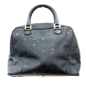 MCM ハンド バッグ トート ナイロン ロゴ ヴィセトス柄 総柄 黒 ブラック