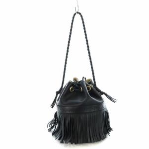 J&M DAVIDSON カーニバル CARNIVAL ショルダーバッグ 巾着バッグ レザー フリンジ ロゴ 黒 ブラック GY18