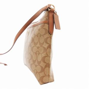 COACH F58297 シグネチャー ショルダーバッグ 斜め掛け クロスボディ スクエア ロゴ PVC レザー 茶 ブラウン