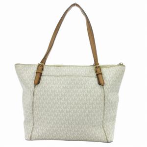 MICHAEL KORS ハンドバッグ トート シグネチャー MKロゴ 総柄 PVC レザー 白 ホワイト 35F8GC6T7B