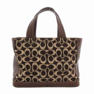 COACH 6167 シグネチャー ハンドバッグ トート キャンバス レザー ロゴ 茶 ブラウン /FT GY18