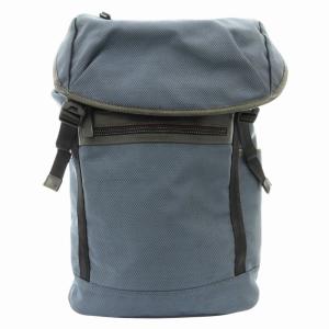 クアッドステッチ リュックサック バックパック ロゴ ナイロン レザー 青 ブルー 51945 /GV