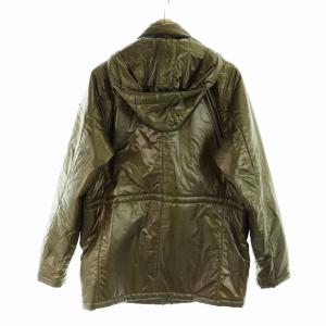 HUNTING WORLD 中綿ジャケット ブルゾン フード ナイロン 長袖 ロング ロゴ L カーキ GY18