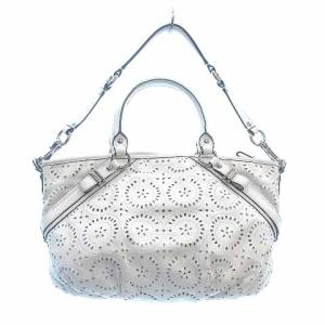 COACH ショルダーバッグ ハンド 2way パンチング マディソン レザー 白 ホワイト 16997