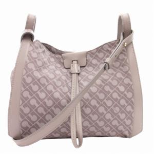 ソフティ ローラ ショルダーバッグ 斜め掛け クロスボディ モノグラム 総柄 ロゴ ナイロン グレー