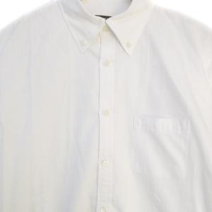 BURBERRY BLACK LABEL Yシャツ ワイシャツ ドレスシャツ 長袖 ボタンダウン チェック柄 42 L 白 ホワイト