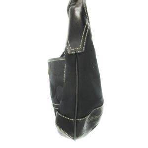 COACH ハンドバッグ ワンハンドル キャンバス シグネチャー 切替 レザー ロゴ チャーム付き 黒 ブラック 11290